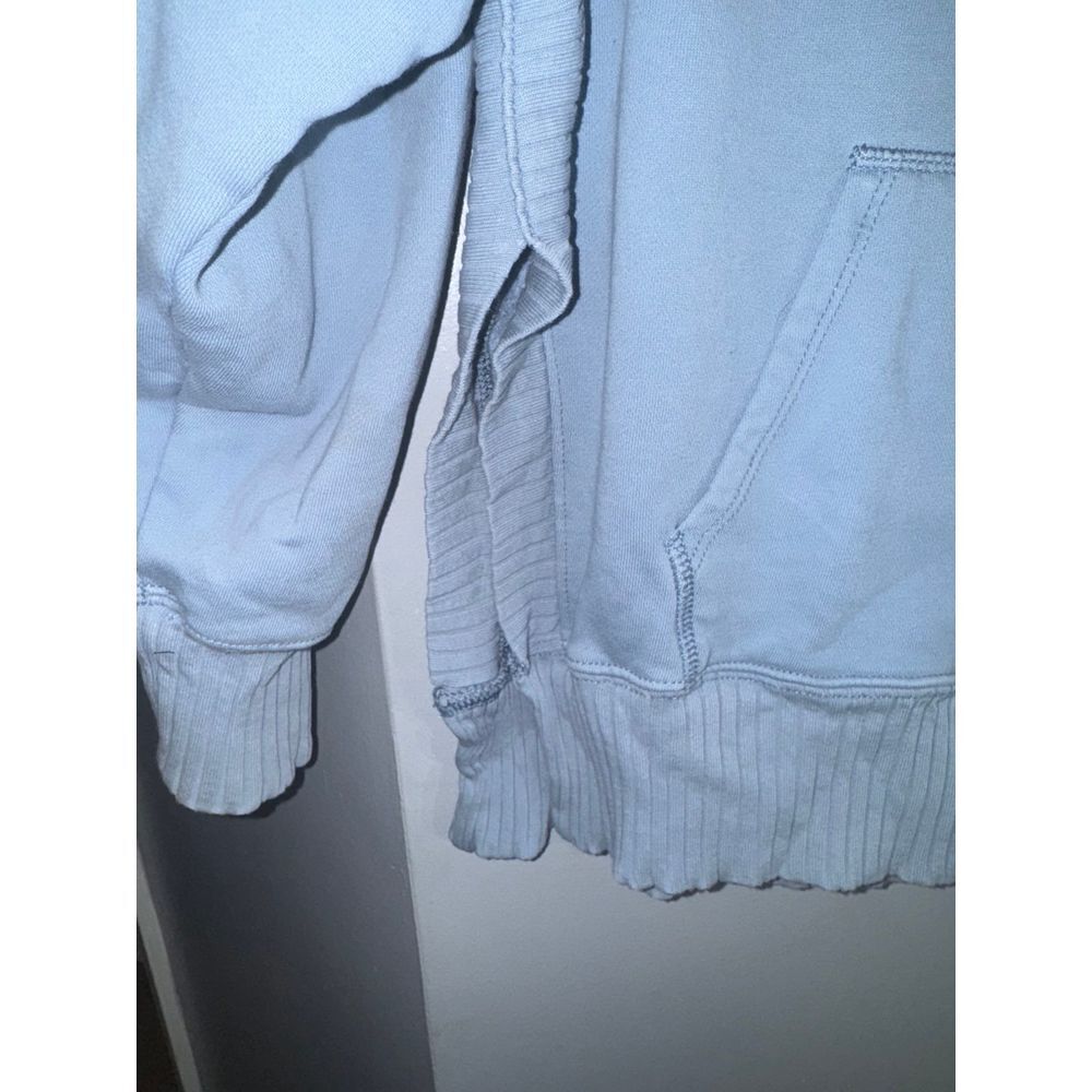 American Eagle light blue split side ribbed hoodie oversized small - Picture 2 of 6